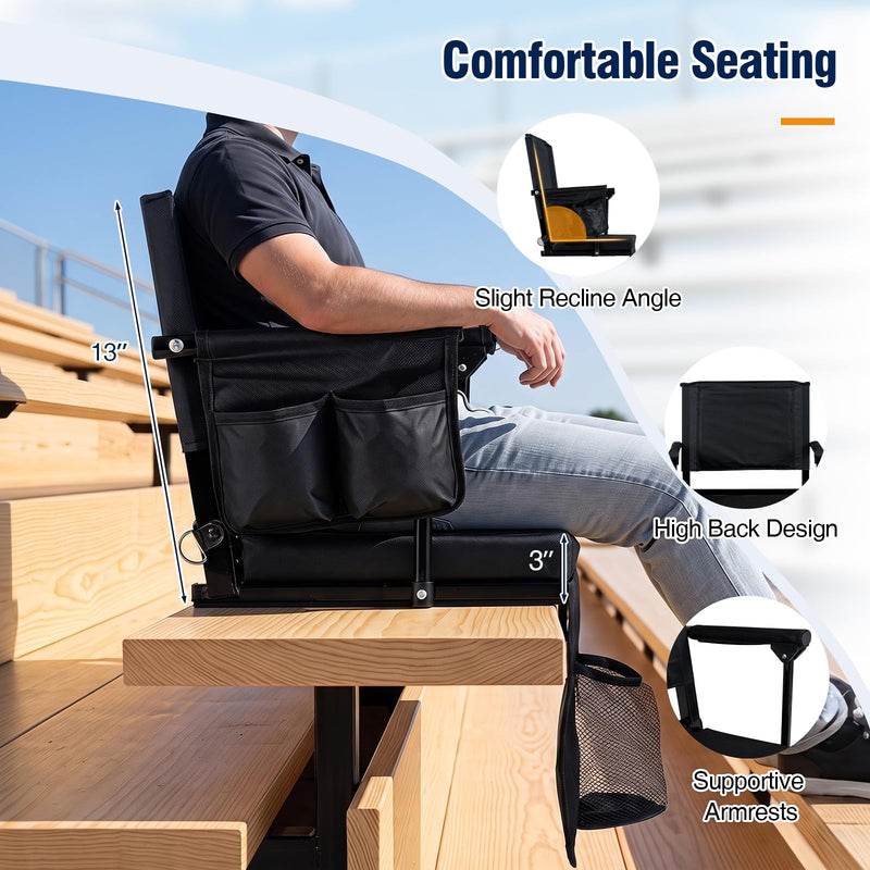Load image into Gallery viewer, Goplus 2 Pack Stadium Seats for Bleachers with Back Support &amp; Cup Holders
