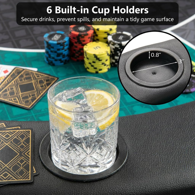 Load image into Gallery viewer, Goplus 48 Inch Foldable Poker Table Top for 6 Players With Carrying Bag
