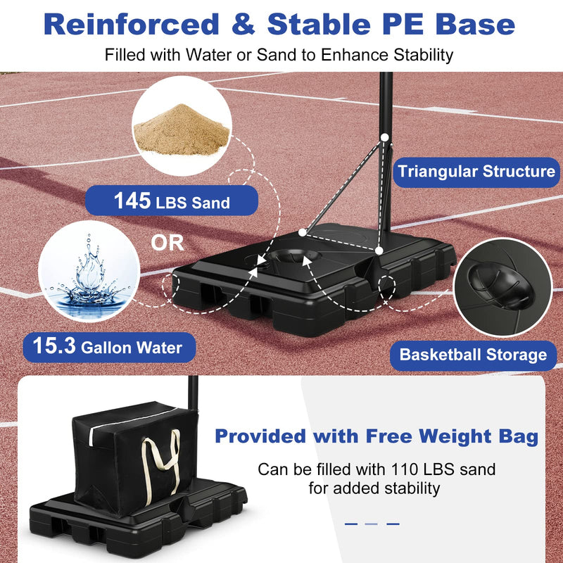Load image into Gallery viewer, 8 to 10ft 5-Level Height Adjustable Basketball Goal Hoop Stand - Goplus
