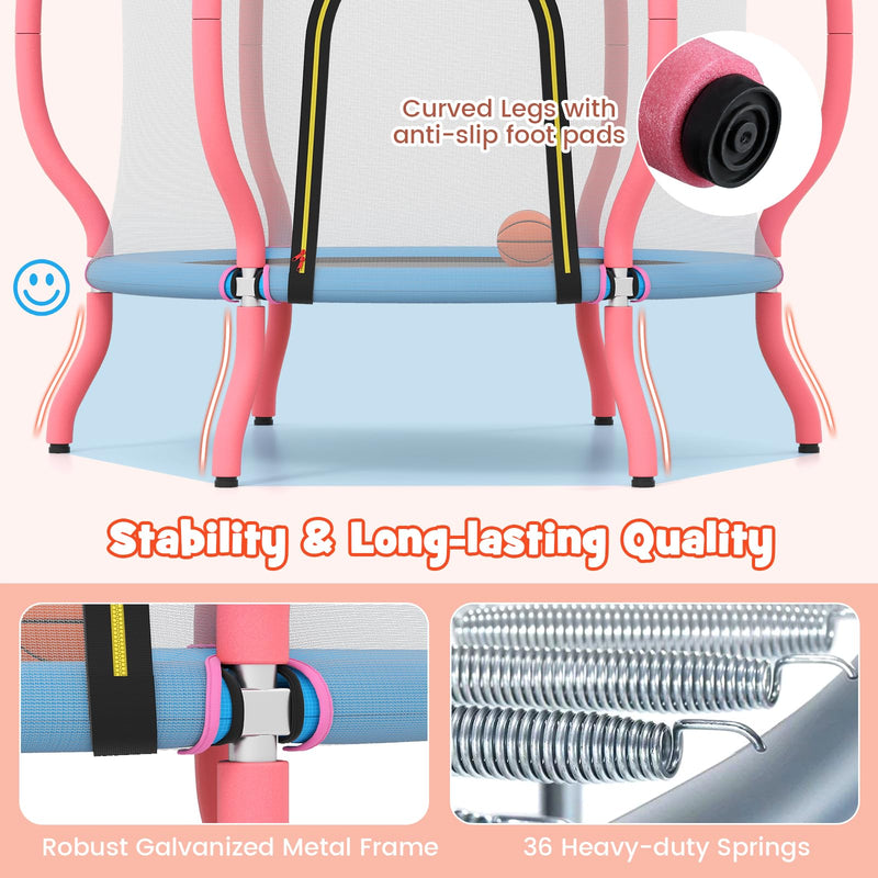 Load image into Gallery viewer, Goplus 48&quot; Indoor &amp; Outdoor Pumpkin Trampoline with Basketball Hoop &amp; Wide Backboard
