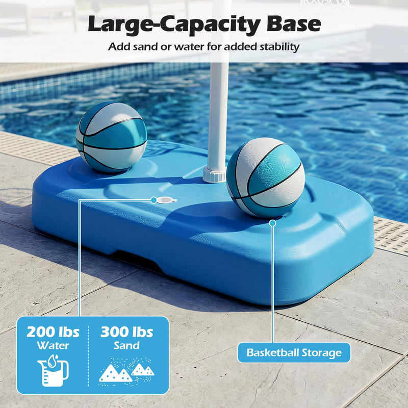 Load image into Gallery viewer, Goplus Shatterproof Outdoor Swimming Poolside Basketball Goal System with 200 LBS Weighted Base
