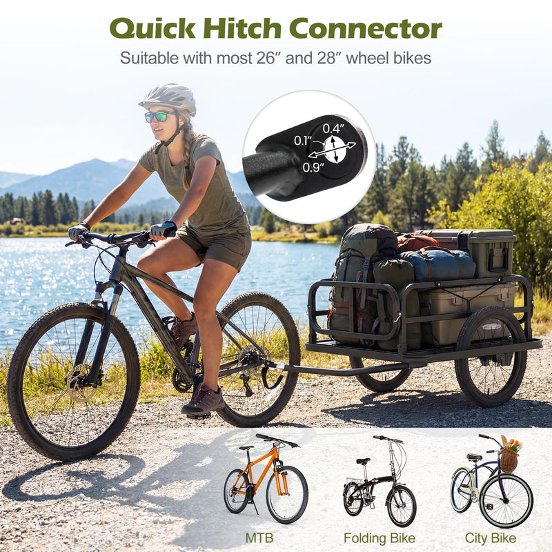 Load image into Gallery viewer, Goplus Heavy-Duty Bike Cargo Trailer with Universal Hitch &amp; 16” Large Tires
