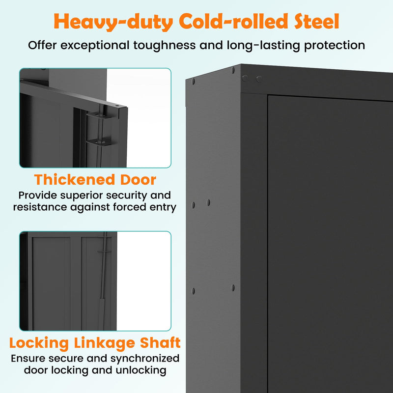 Load image into Gallery viewer, Goplus 8 Rifle Safe | Large Gun Cabinet with Storage Shelf &amp; Gun Racks
