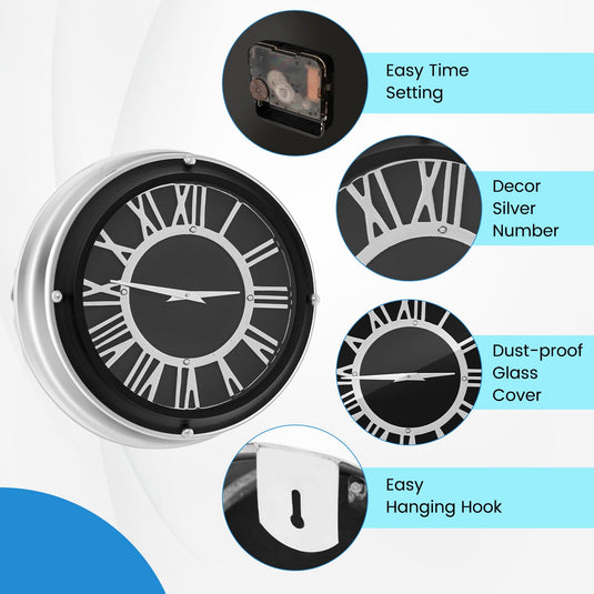 Goplus Silent Wall Clock, Non-Ticking Modern Clock