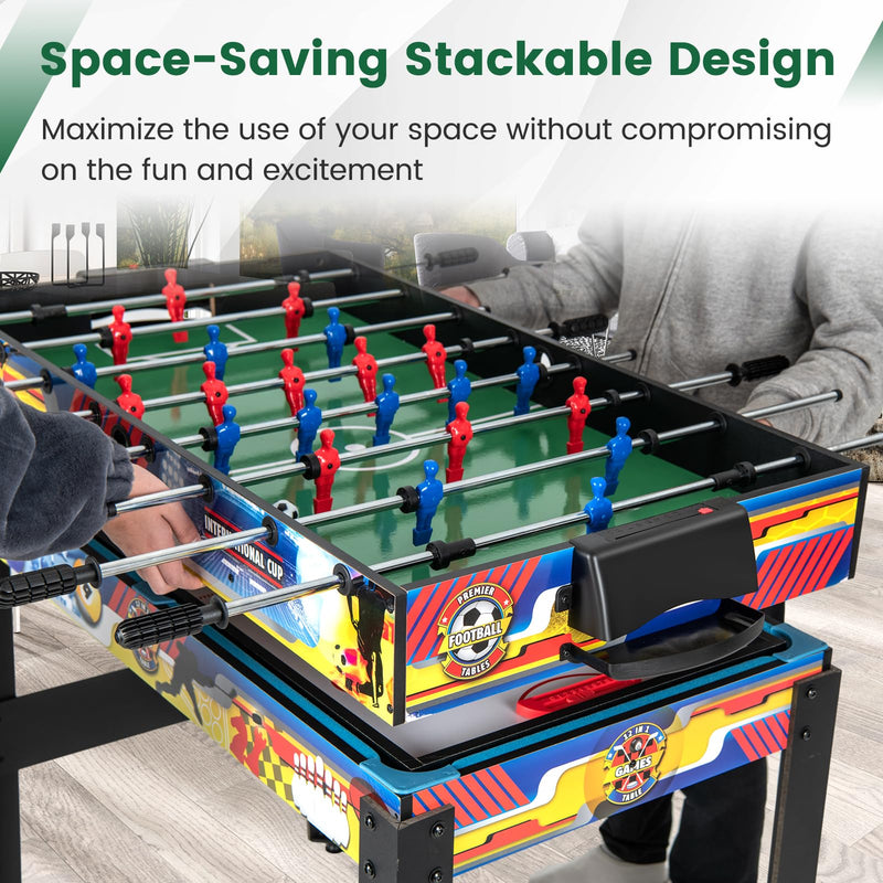 Load image into Gallery viewer, Goplus 12-in-1 Multi Game Table, Combo Game Table w/Foosball, Billiard, Table Tennis, Air Hockey, Bowling, Shuffleboard, Checkers, Chess, Backgammon
