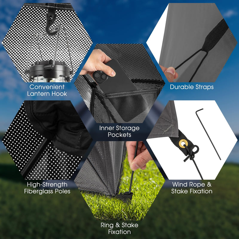 Load image into Gallery viewer, Goplus Pop-up Camping Tent 2-3 Person, 360° One-Way See-Through Family Tent, Waterproof Windproof 4-Season Shelter Tent
