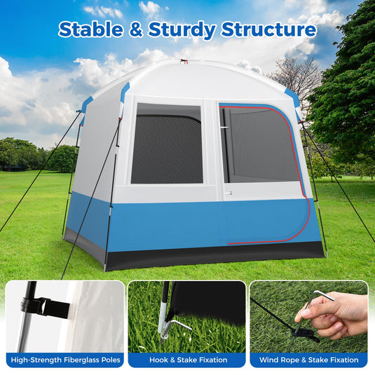 tent for three people Goplus Camping Tent for 3-5 People, Portable Cabin Shelter w/Large Dou – Goplusus.com