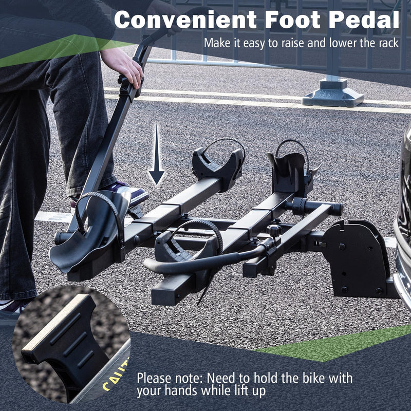 Load image into Gallery viewer, Goplus 2” Hitch Mount Bike Rack, 2 Bikes Platform Style Carrier w/Tilt-able Design for Easy Trunk Access

