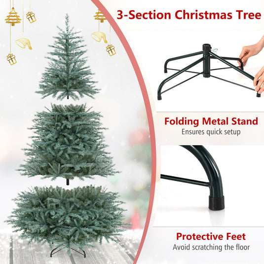 Goplus 6ft/7ft/8ft Artificial Spruce Christmas Tree with Lush Branch Tip | Indoor Holiday Decoration Tree for Home Office Party