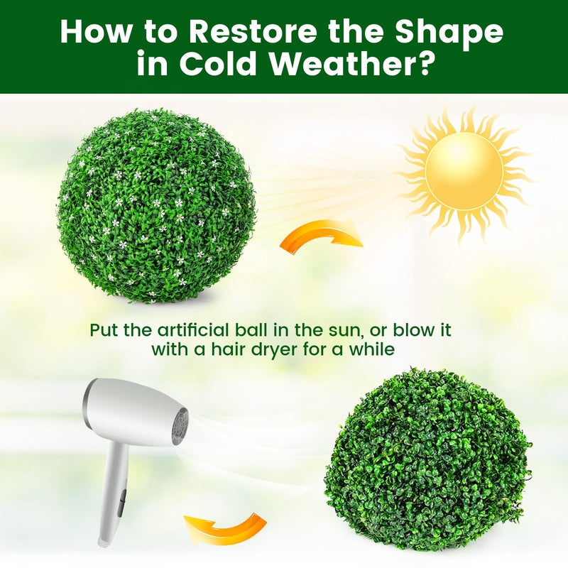 Load image into Gallery viewer, Goplus 2 PCS 19.5 Inch Artificial Plant Topiary Ball, Round Holly Faux Boxwood Balls
