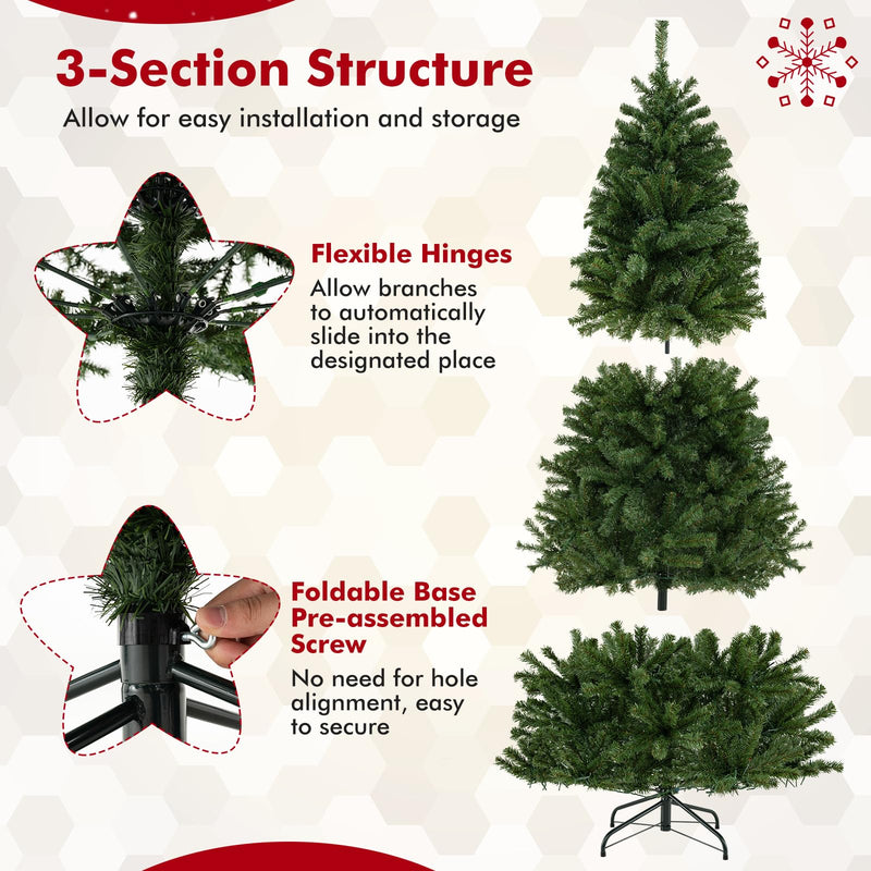 Load image into Gallery viewer, Goplus 6FT | 7FT | 8FT Pre-Lit Remote Control Artificial Christmas Tree with Warm White LED Lights
