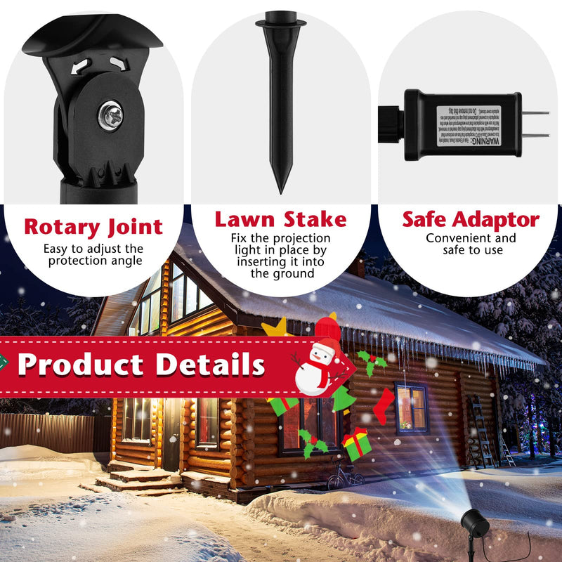 Load image into Gallery viewer, Goplus Christmas Projector Lights Rotating Projection Lamp with 65° Adjustable Angle
