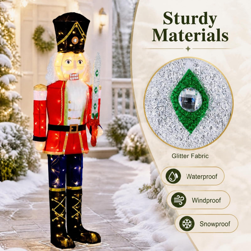 Load image into Gallery viewer, Goplus 5 FT Nutcracker Christmas Decor Outdoor with 100 LED Lights
