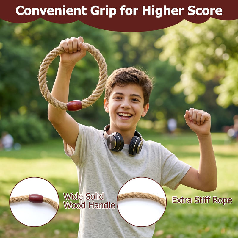Load image into Gallery viewer, Goplus Ring Toss Game for Adults Outdoor Yard Game with 6 Rope Rings &amp; Storage Bag
