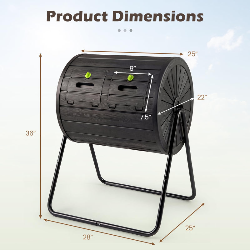 Load image into Gallery viewer, Goplus 37.5 Gallon Large Outdoor Compost Bin w/Dual Chambers &amp; 2 Lockable Doors
