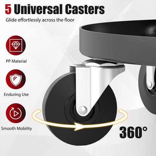 Goplus Swivel Rolling Mechanic Stool w/2-Tie Tool Trays | 360° Garage Shop Chair