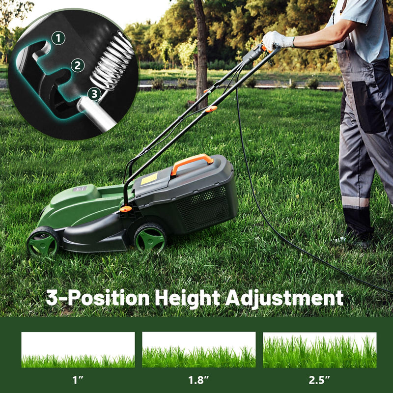 Load image into Gallery viewer, Goplus Electric Lawn Mower, 2-in-1 Versatile Corded Lawn Mower, 12 AMP Motor, 14&quot; Cutting Deck
