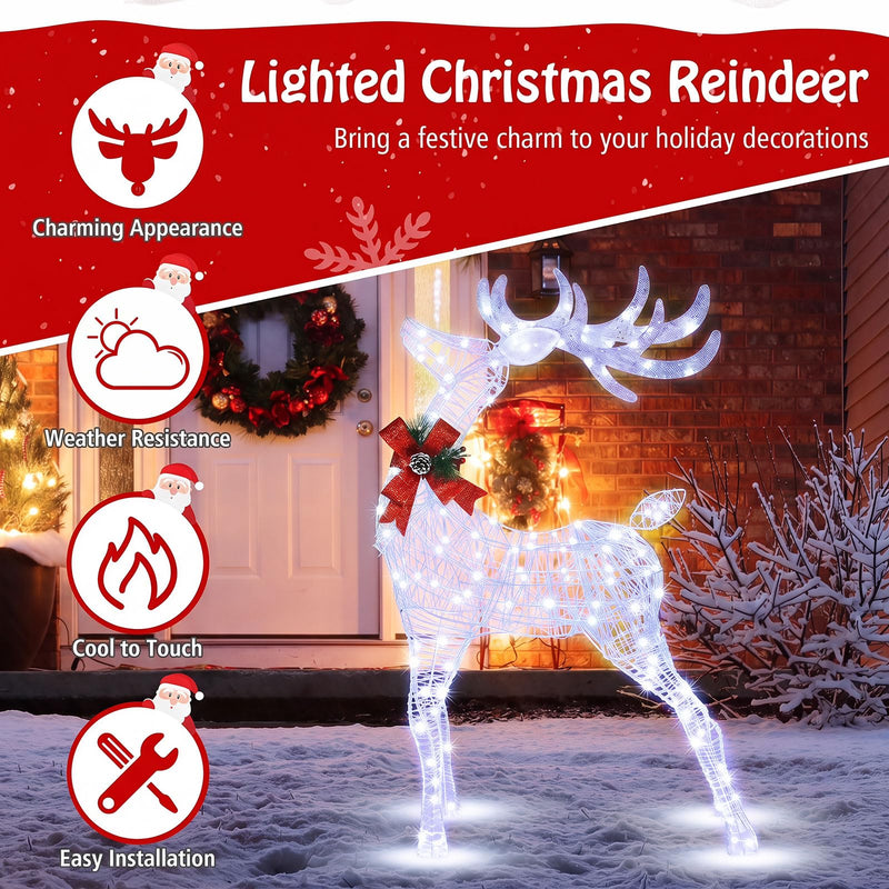 Load image into Gallery viewer, Goplus Lighted Christmas Reindeer | 4.4 FT Pre-Lit Xmas Holiday Decoration
