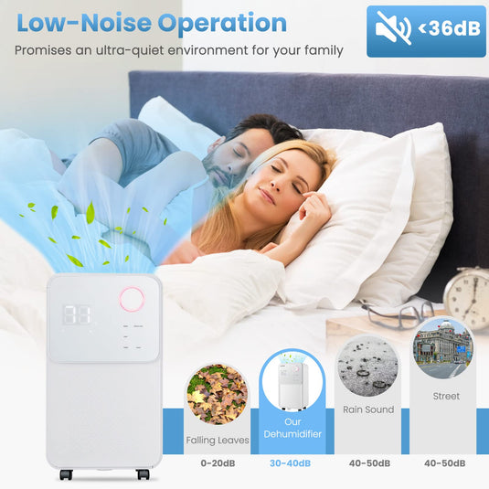 Dehumidifier for Large Room & Basements, 2000 Sq. Ft, with Auto or Manual Drainage, 4 Modes, 2 Speeds, 0.5 Gallon Water Tank