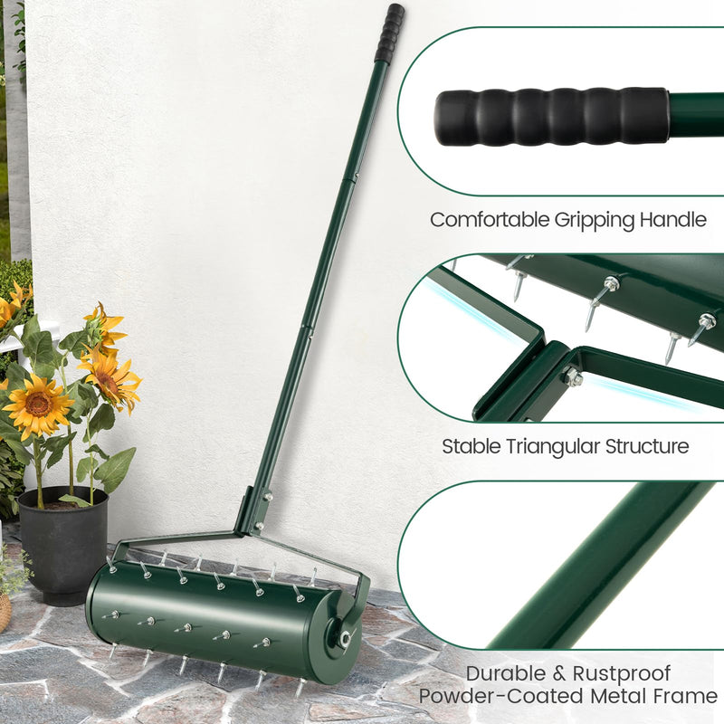 Load image into Gallery viewer, Goplus Rolling Lawn Aerator, Filled with Sand or Stone
