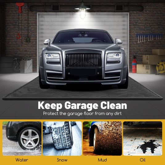 Goplus Garage Floor Mat, 22’ x 9’ Garage Mat for Under Car, Waterproof Protection from Snow Rain Mud