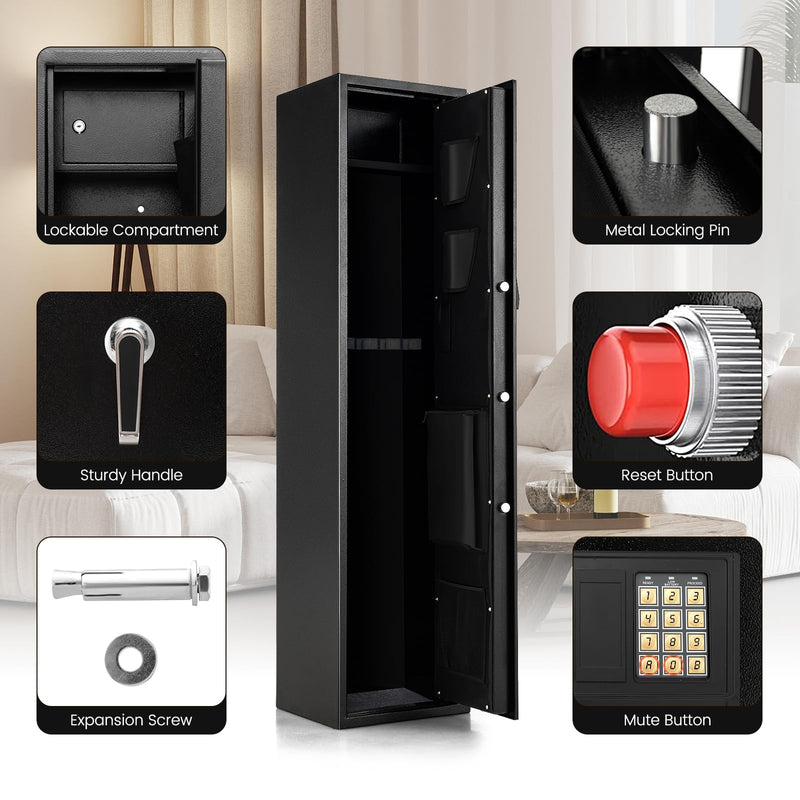 Load image into Gallery viewer, Goplus Gun Safe, 5-Gun Rifle Safe w/Ammo Lock Box
