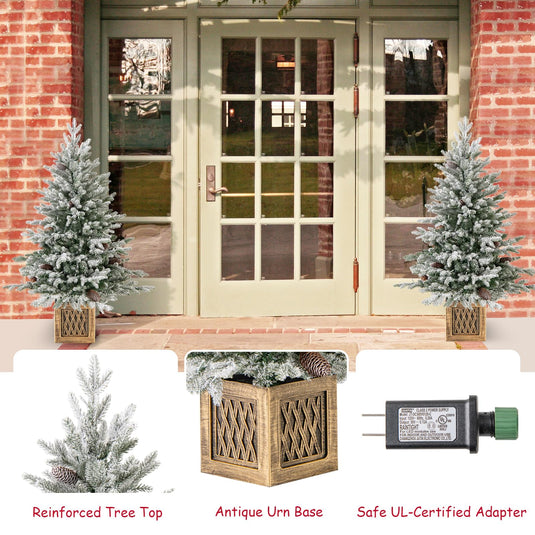 Goplus 4 FT Pre-lit Entrance Christmas Tree with 231 Branch Tips and 100 LED Lights