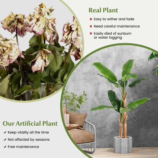 Goplus 5.5 FT Tall Artificial Banana Tree