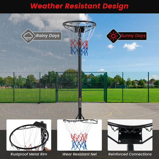 Goplus Portable Basketball Hoop Outdoor, Height Adjustable Basketball Goal System with Fillable Base & 2 Smooth Wheels