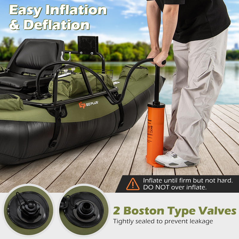 Load image into Gallery viewer, Goplus Inflatable Fishing Float Tube w/Pump Paddles Fish Ruler | 400 LBS Load Capacity
