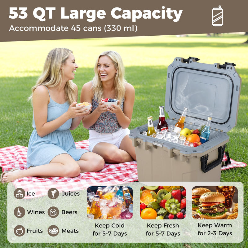 Load image into Gallery viewer, Goplus 53QT Ultra-Light Injection Molded Cooler with Handles &amp; Bottle Opener
