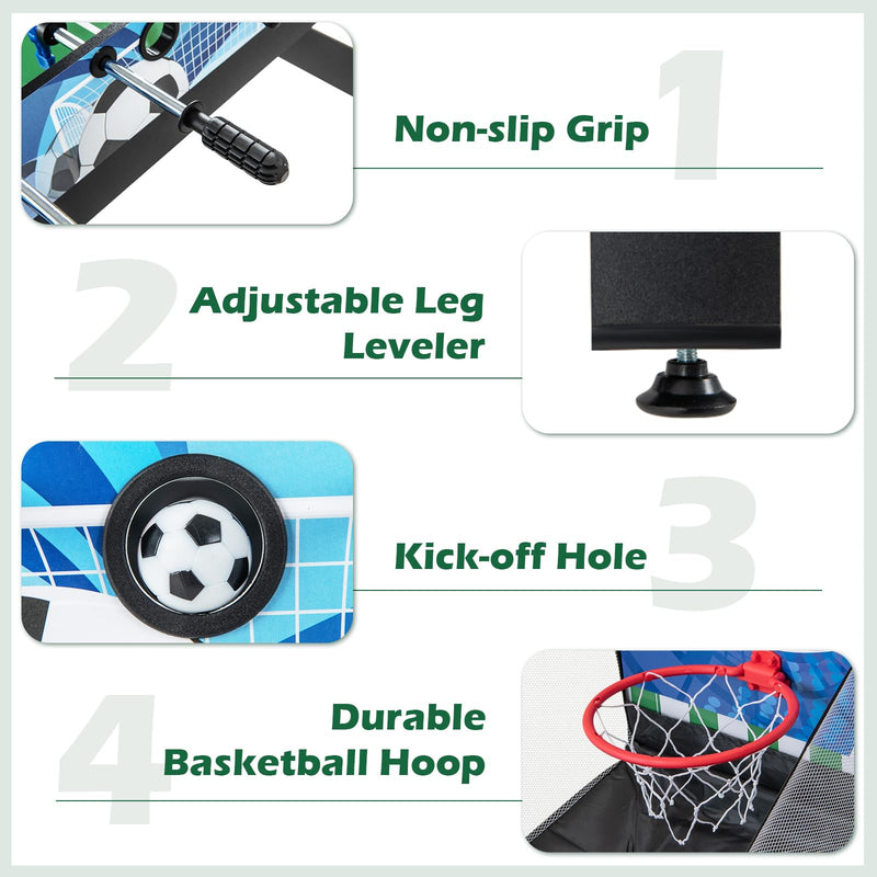 Load image into Gallery viewer, Goplus 14-in-1 Multi Game Table, Combo Game Table w/Foosball, Air Hockey, Pool, Table Tennis, Basketball, Chess, Checkers, Bowling, Shuffleboard
