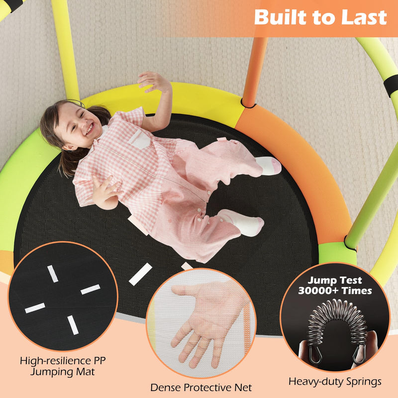Load image into Gallery viewer, Goplus 55&quot; Mini Trampoline for Kids Up to 440LBS with Hammock &amp; Safety Net
