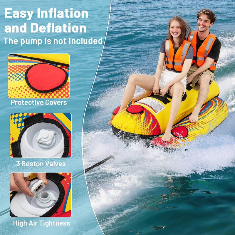 Load image into Gallery viewer, 1-2 Rider Hot Dog Tube for Boat to Pull
