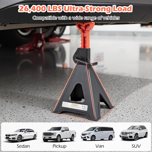 Goplus Jack Stands 12 Ton | 26,400 LBS Jack Stand with 19"-29.5" Adjustable Lifting Height