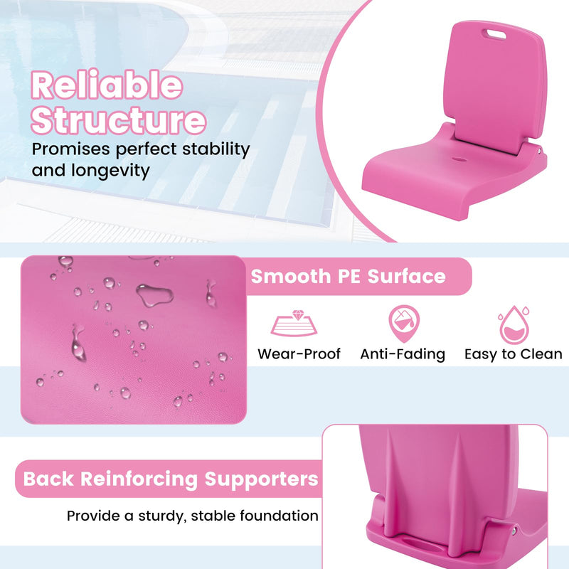 Load image into Gallery viewer, Goplus Foldable Portable Flip Seat with Back Support &amp; 2 Handles for Edge of Pool
