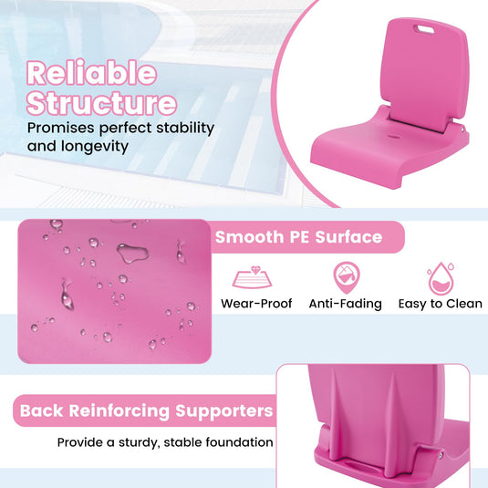 Goplus Foldable Portable Flip Seat with Back Support & 2 Handles for Edge of Pool