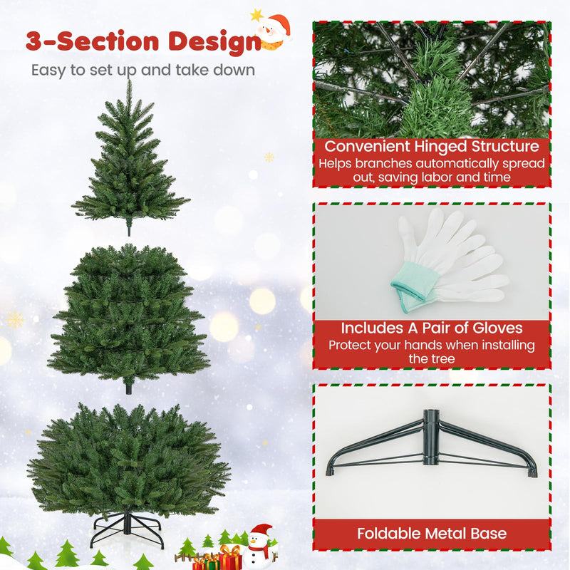 Load image into Gallery viewer, Goplus 6ft Pre-Lit Artificial Christmas Tree with 500 Warm-White Incandescent Lights
