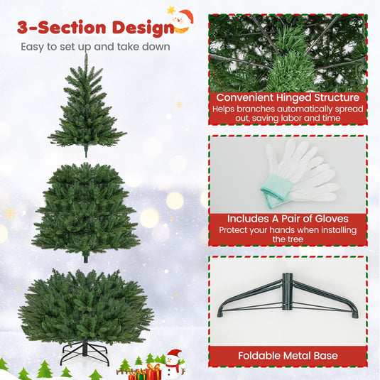 Goplus 6ft Pre-Lit Artificial Christmas Tree with 500 Warm-White Incandescent Lights