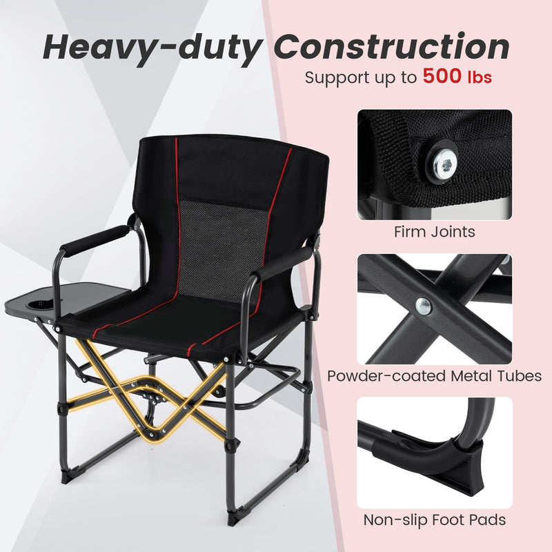Load image into Gallery viewer, Goplus Heavy-Duty Director Chair with Side Table Cup Holder &amp; Carrying Bag
