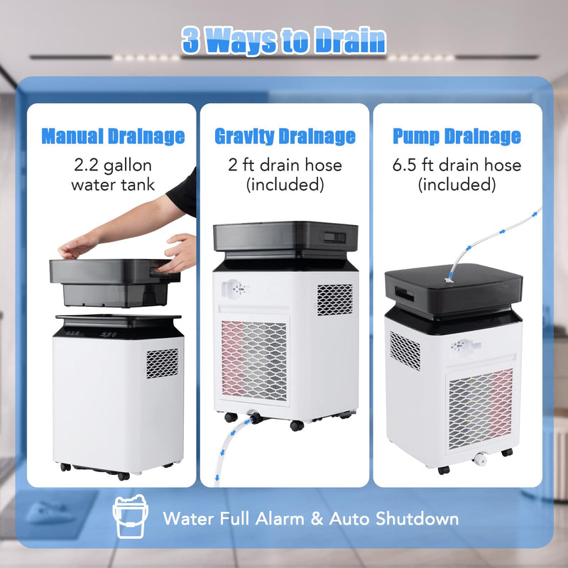 Load image into Gallery viewer, 90 Pint Dehumidifier for Basement, 6000 Sq. Ft Energy Efficient Dehumidifier for Home w/Continuous &amp; Auto Mode
