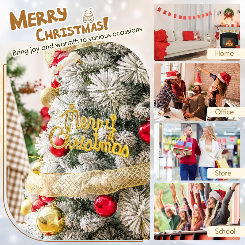 Load image into Gallery viewer, Goplus 6ft / 7ft Pre-Lit Pop Up Christmas Tree Collapsible Snow Flocked Artificial Xmas Tree
