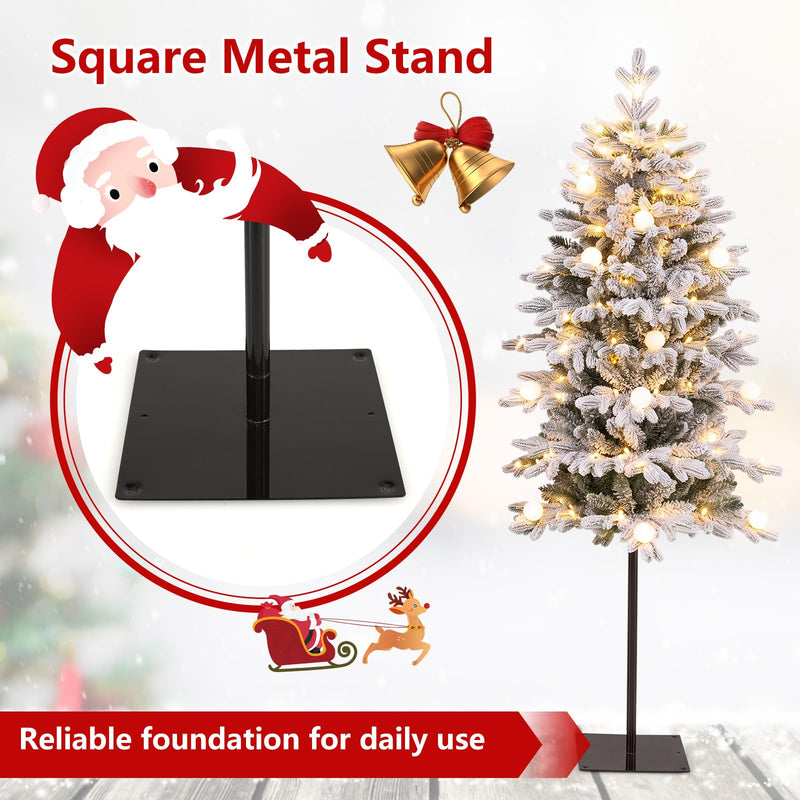 Load image into Gallery viewer, Goplus 3' 4' 5' Pre-Lit Flocked Christmas Tree Set of 3 | Battery Operated Artificial Snowy Xmas Trees
