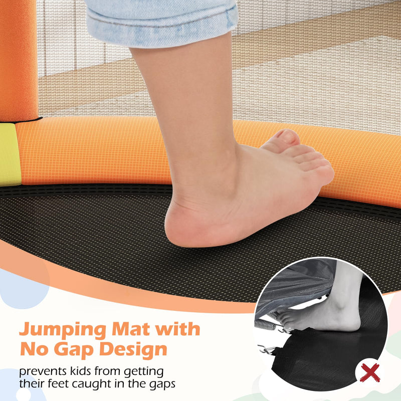 Load image into Gallery viewer, Goplus 55&quot; Mini Trampoline for Kids Up to 440LBS with Hammock &amp; Safety Net
