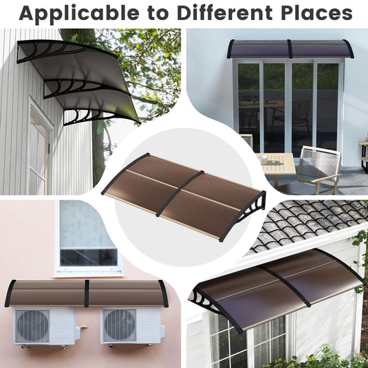 Goplus Awnings for Doors, Window Awning with Rain Snow Sunlight UV Protection, UPF 50+