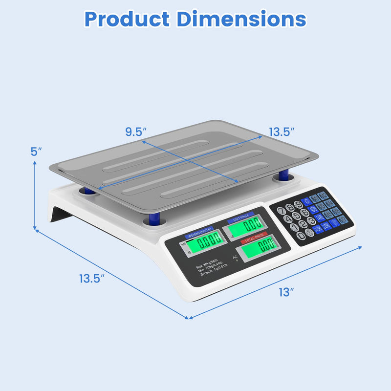 Load image into Gallery viewer, Goplus 66lb Price Computing Scale Commercial Food Scale with Dual LCD Displays
