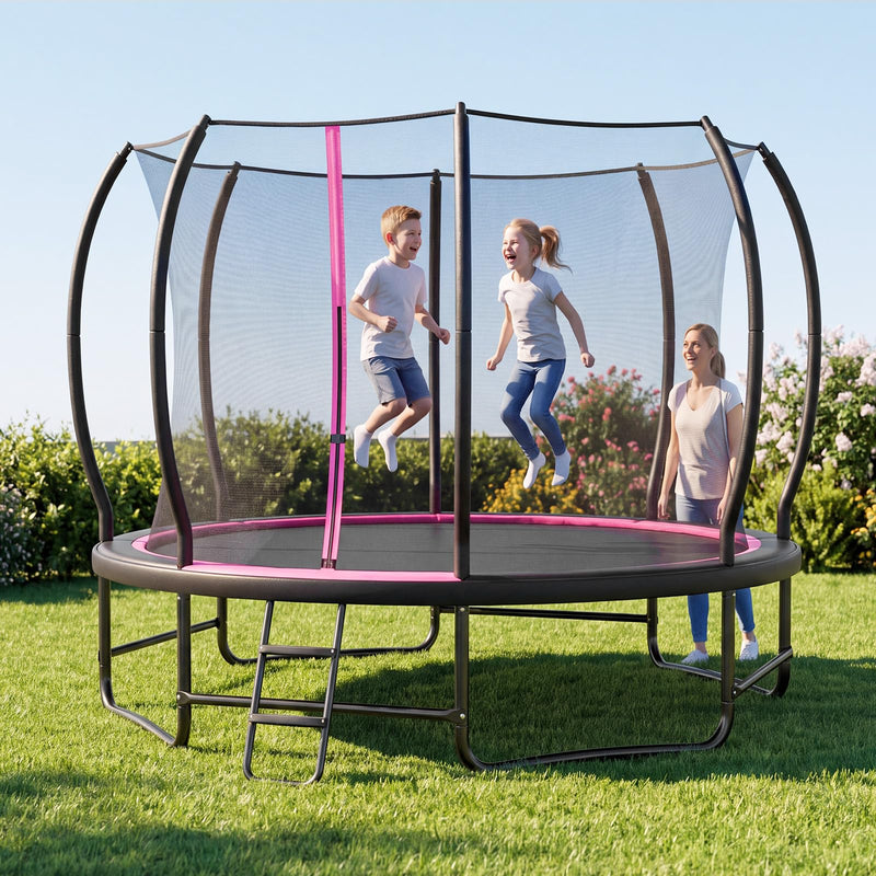 Load image into Gallery viewer, Goplus Recreational Outdoor Trampoline w/ Enclosure Net Ladder &amp; Stabilizer Bars
