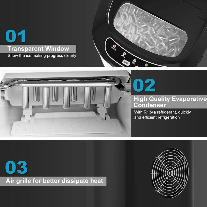 Load image into Gallery viewer, Portable Ice Maker Countertop, Electric Ice Maker with Easy Operated Panel
