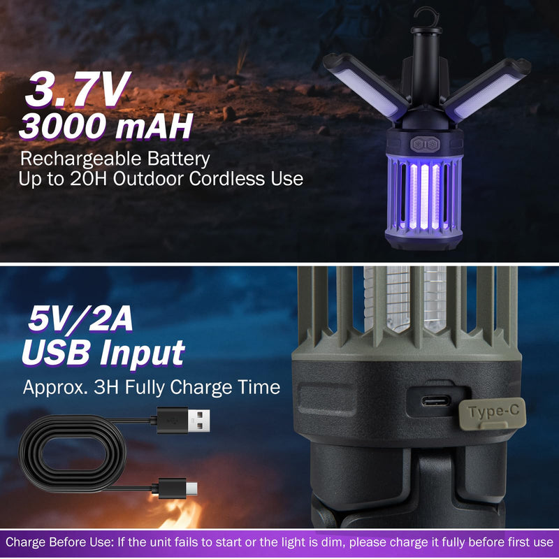 Load image into Gallery viewer, Goplus Outdoor Trap with Foldable Camping Lantern USB-C Rechargeable Electric Night Light
