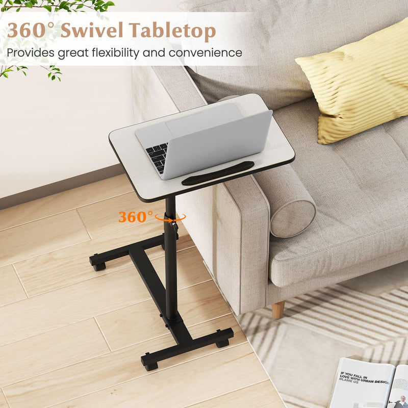 Load image into Gallery viewer, Goplus Overbed Table Adjustable Medical Bedside Table Hospital Food Tray

